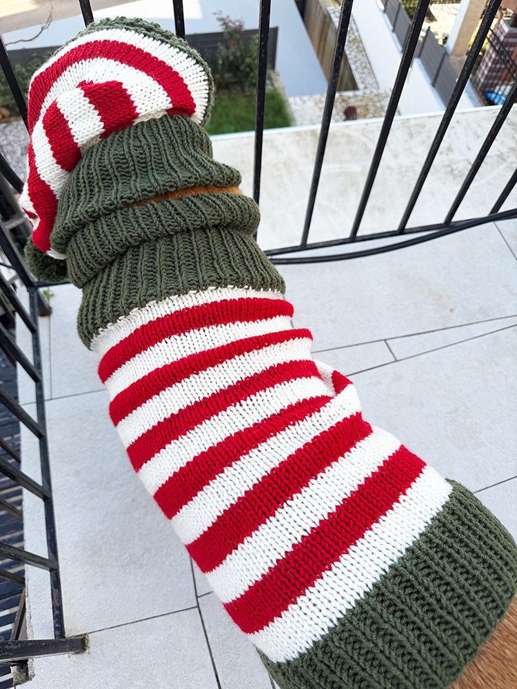Christmas Elf Dog Sweater Knitting Pattern - Handy Little Me Shop