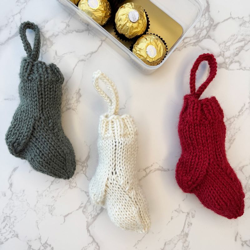 Merry Mini Christmas Stocking Knitting Pattern - Handy Little Me Shop