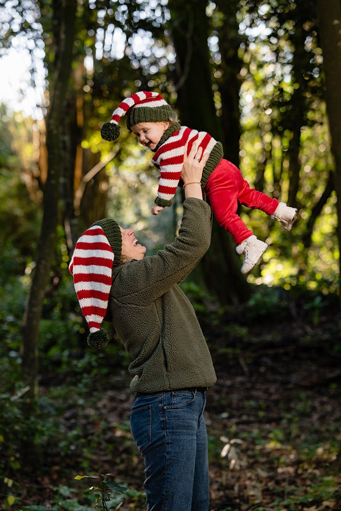 Children’s Elf Christmas Sweater Knitting Pattern PDF – Sizes 2–10 Years - Handy Little Me Shop