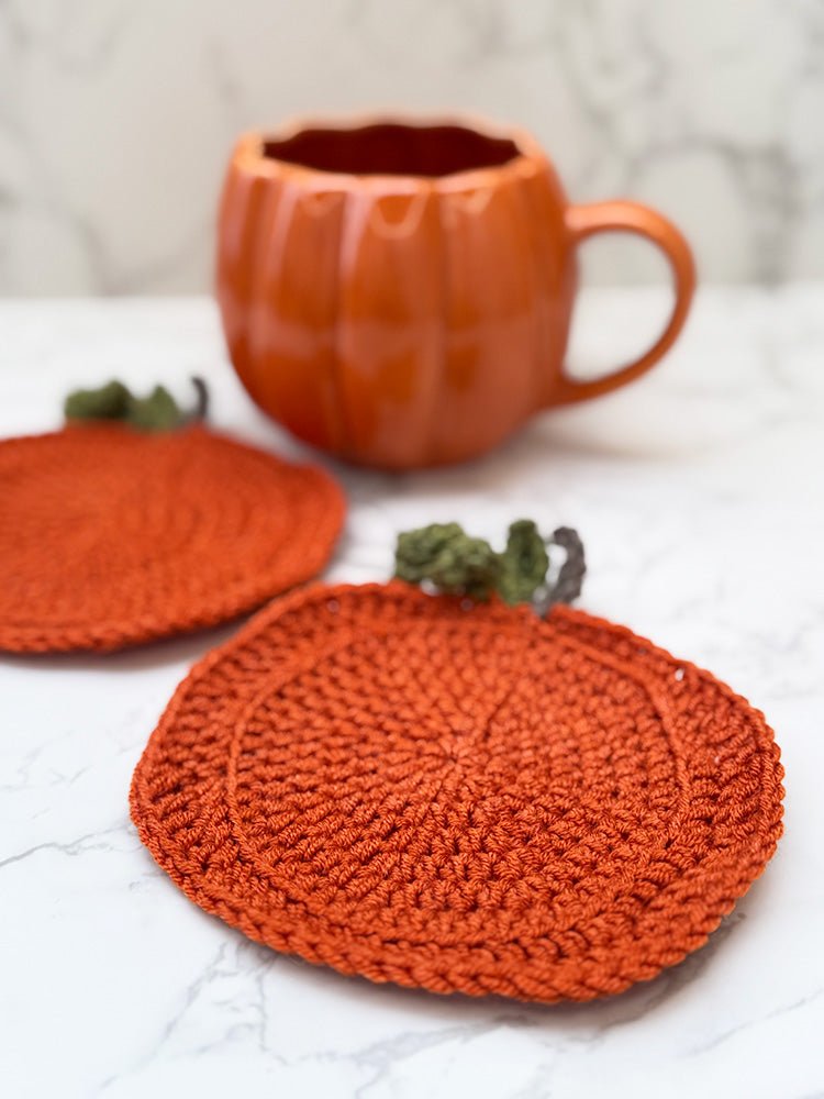 Crochet Pumpkin Coaster Pattern - Handy Little Me Shop