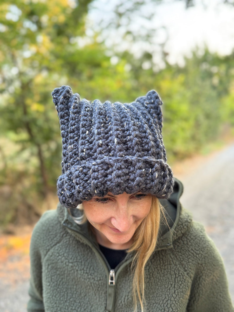 Crochet Cat Ear Hat Pattern – Easy Beanie in 5 Sizes for Kids & Adults