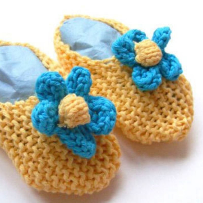 Baby Girl Slippers Knitting Pattern - Handy Little Me Shop