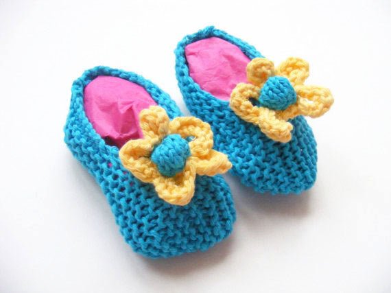 Baby Girl Slippers Knitting Pattern - Handy Little Me Shop