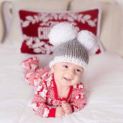 Big Pom Pom Holiday Hat Knitting Pattern - Handy Little Me Shop
