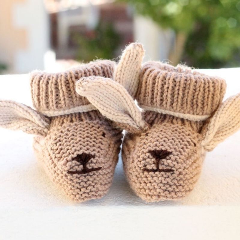 Bunny Baby Booties Knitting Pattern