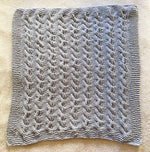 Cable knit baby blanket full view