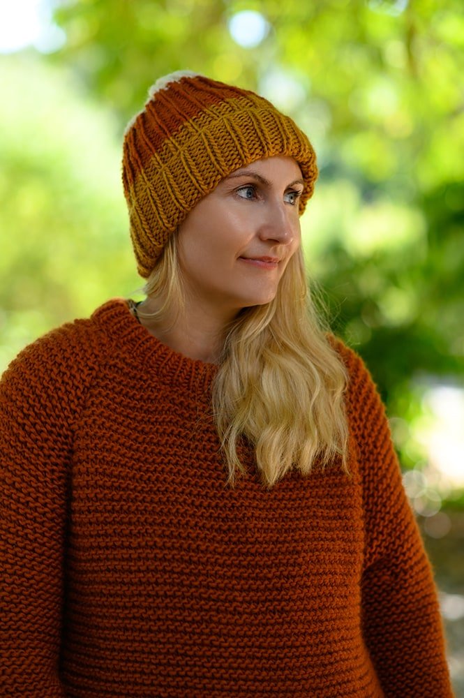 Candy corn hat knitting pattern