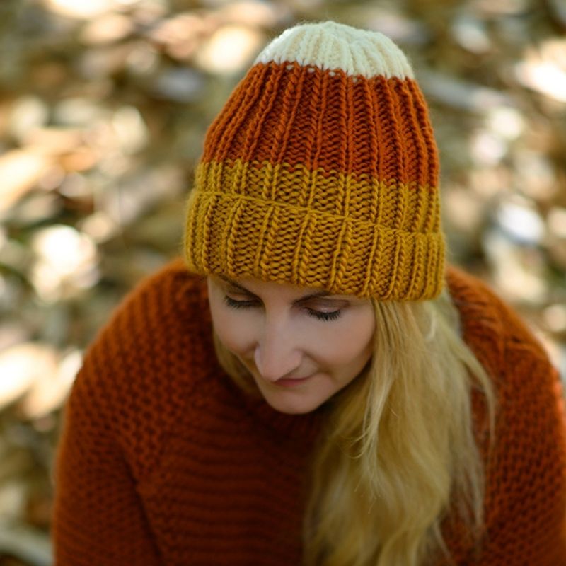 Candy Corn Hat Knitting Pattern