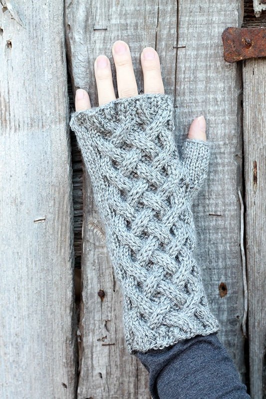 Celtic Cable Fingerless Gloves Knitting Pattern - Handy Little Me Shop