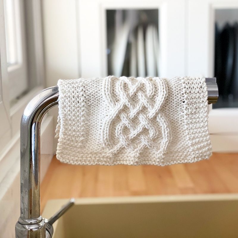 Celtic Cable Dishcloth Knitting Pattern - Handy Little Me Shop
