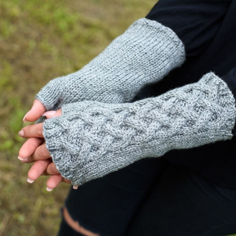 Celtic Cable Fingerless Gloves Knitting Pattern