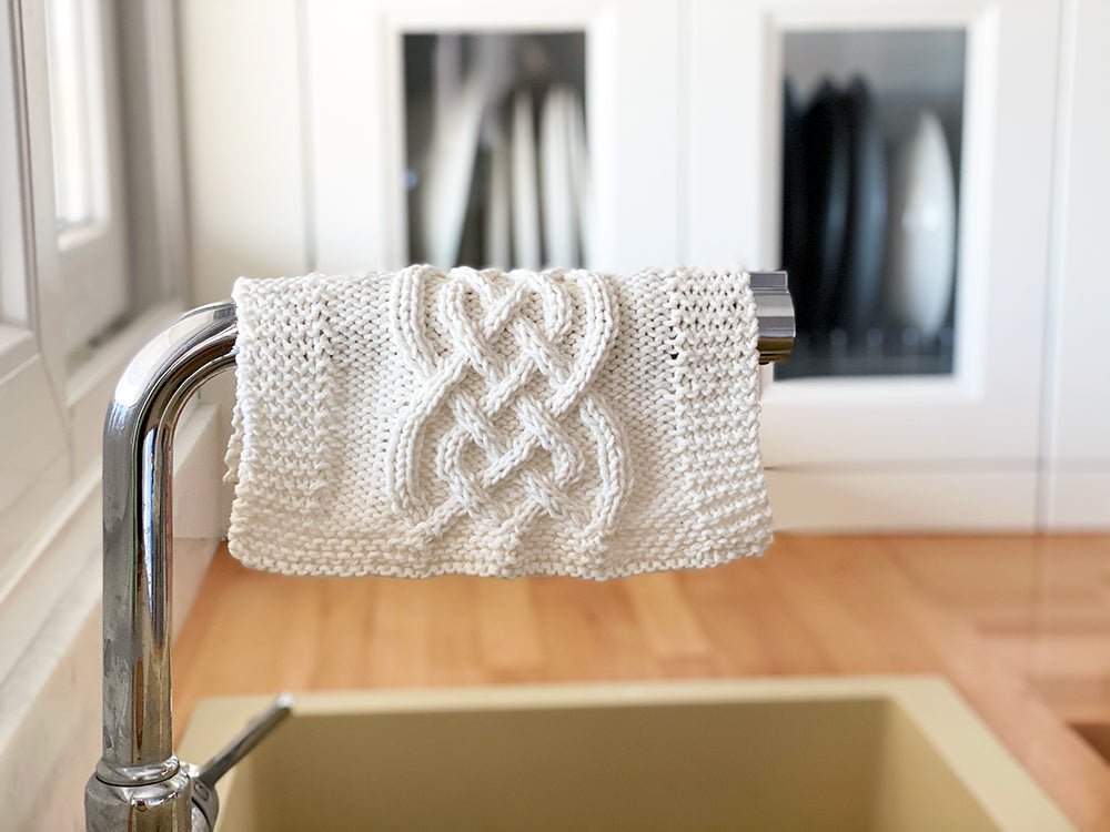 Celtic Cable Dishcloth Knitting Pattern - Handy Little Me Shop