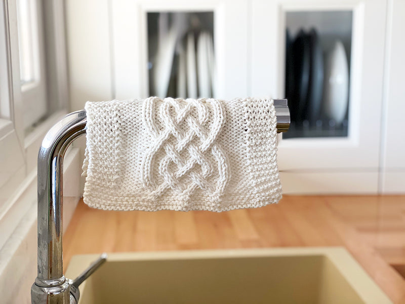Celtic Cable Dishcloth Knitting Pattern