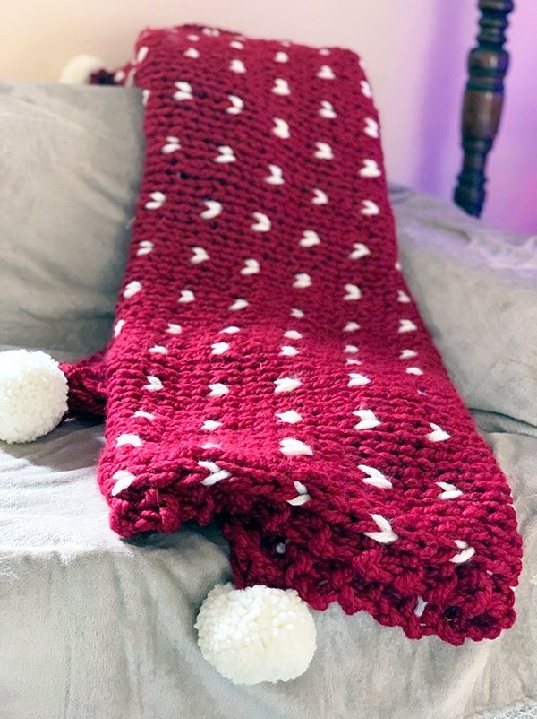 Christmas Throw Blanket Knitting Pattern - Handy Little Me Shop