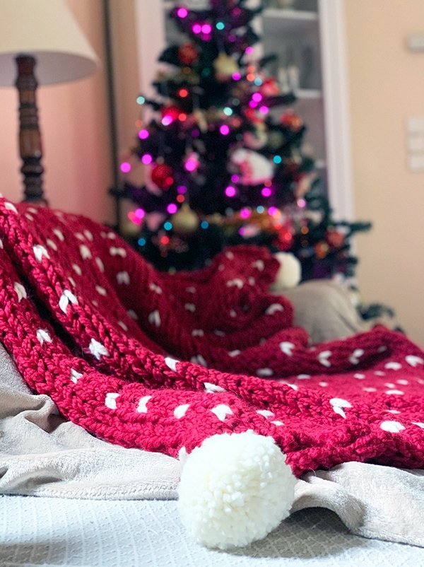 Christmas Throw Blanket Knitting Pattern - Handy Little Me Shop