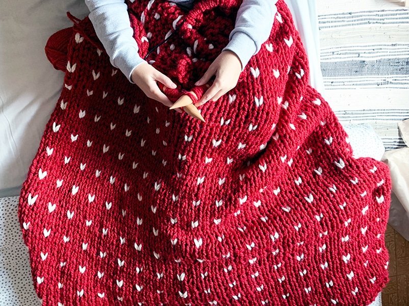 Christmas Throw Blanket Knitting Pattern - Handy Little Me Shop