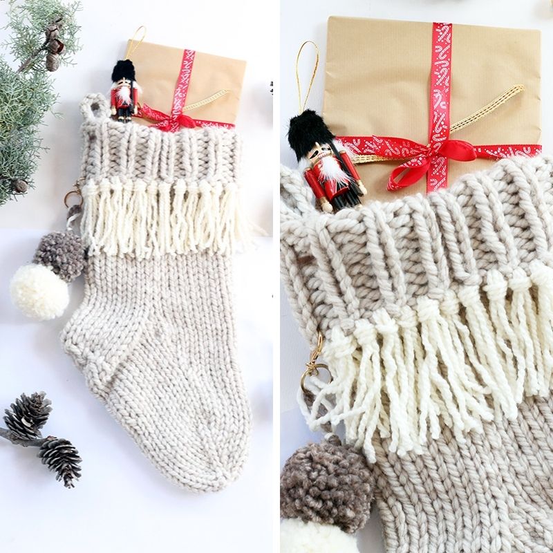 Jumbo Christmas Stocking Knitting Pattern - Handy Little Me Shop