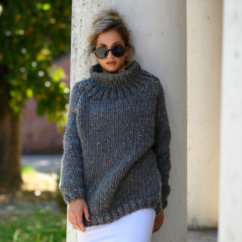 Chunky Turtleneck Sweater Knitting Pattern - Handy Little Me Shop
