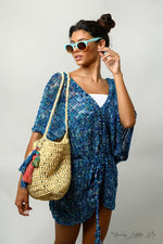 Crochet beach cover up and bag