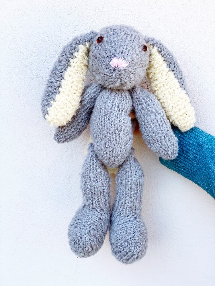 grey knitted bunny
