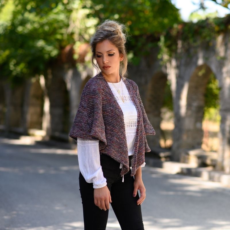 Easy Top-Down Crescent Shawl Knitting Pattern