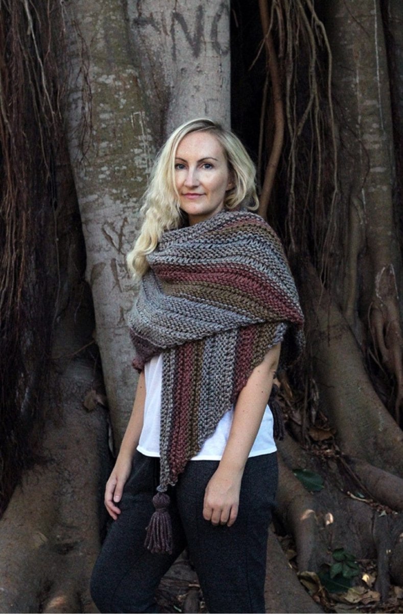 Fall Triangle Wrap Knitting Pattern - Handy Little Me Shop
