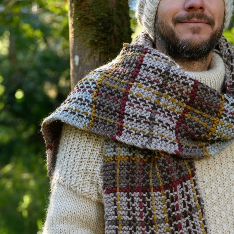 Fraser Tartan Scarf Knitting Pattern - Handy Little Me Shop