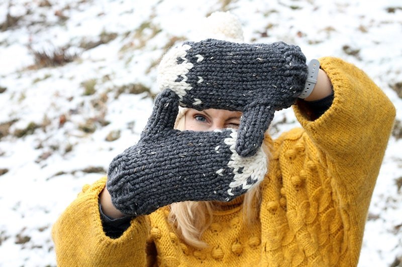 Snow Mountain Mittens Knitting Pattern - Handy Little Me Shop