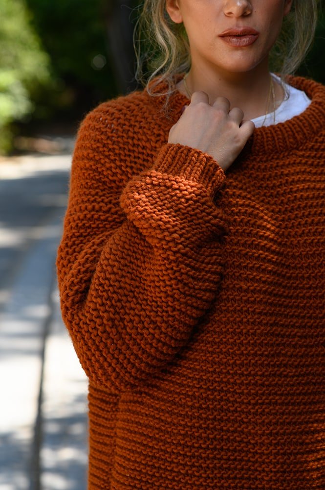 Garter stitch sweater