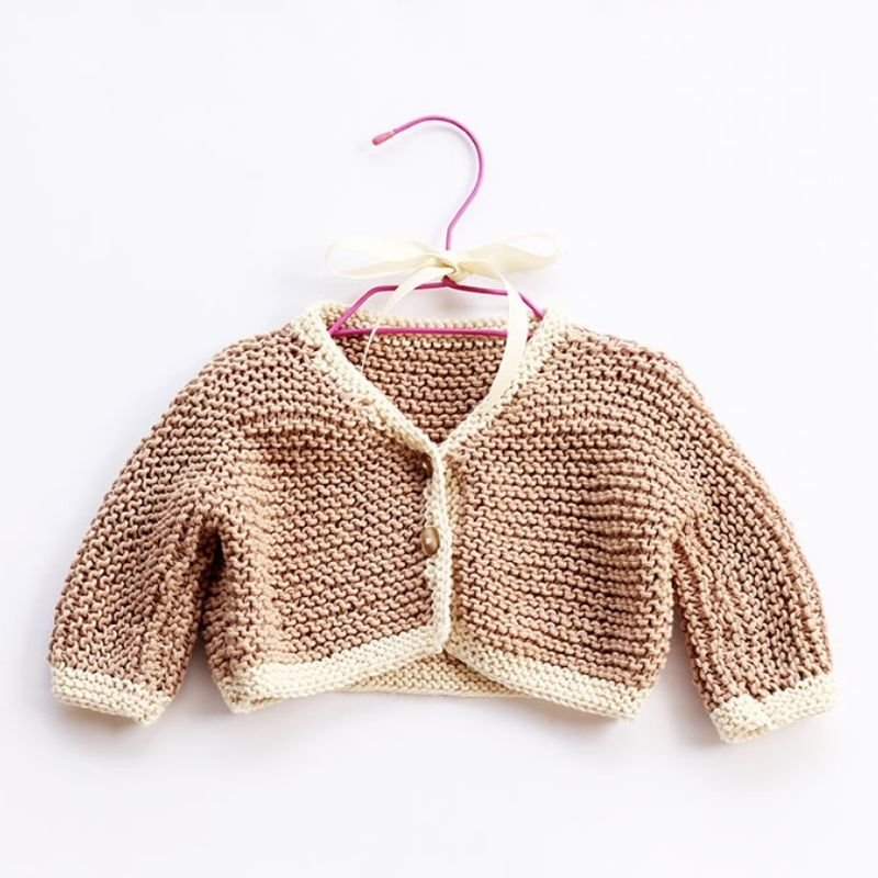 Garter Stitch Baby Cardigan Knitting Pattern - Handy Little Me Shop