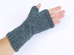 underside view of fingerless mittens