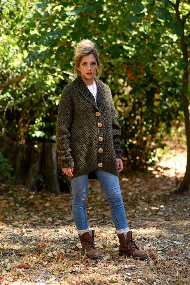 The Irish Moss Stitch Cardigan Knitting Pattern - Handy Little Me Shop