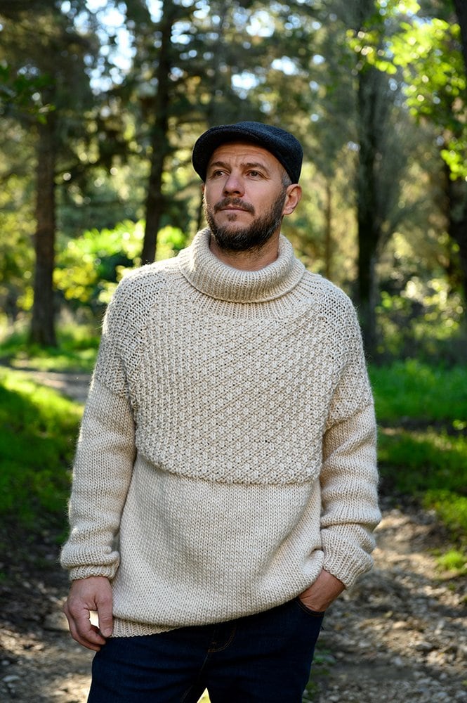 Men's Turtleneck Sweater Knitting Pattern - Handy Little Me Shop