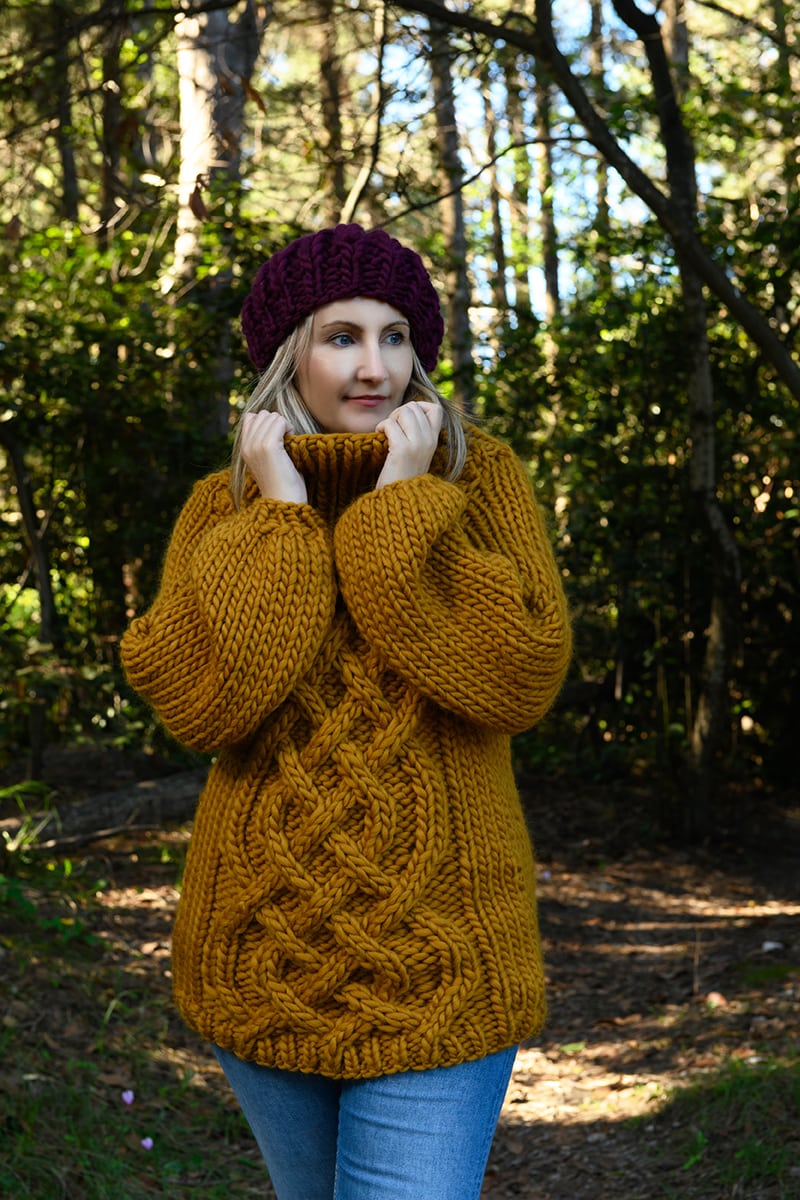 Chunky Celtic Cable Knit Sweater Pattern