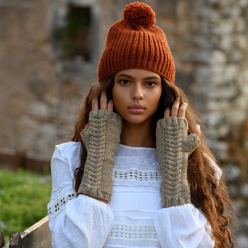 Red Jamie Fingerless Mittens Knitting Pattern - Handy Little Me Shop