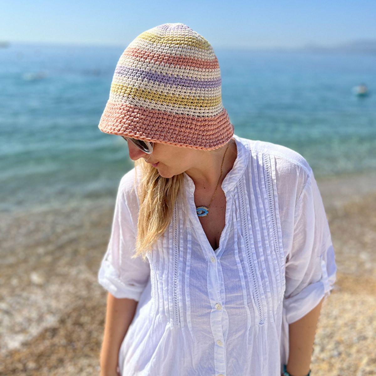 Striped Bucket Hat Crochet Pattern - Handy Little Me Shop