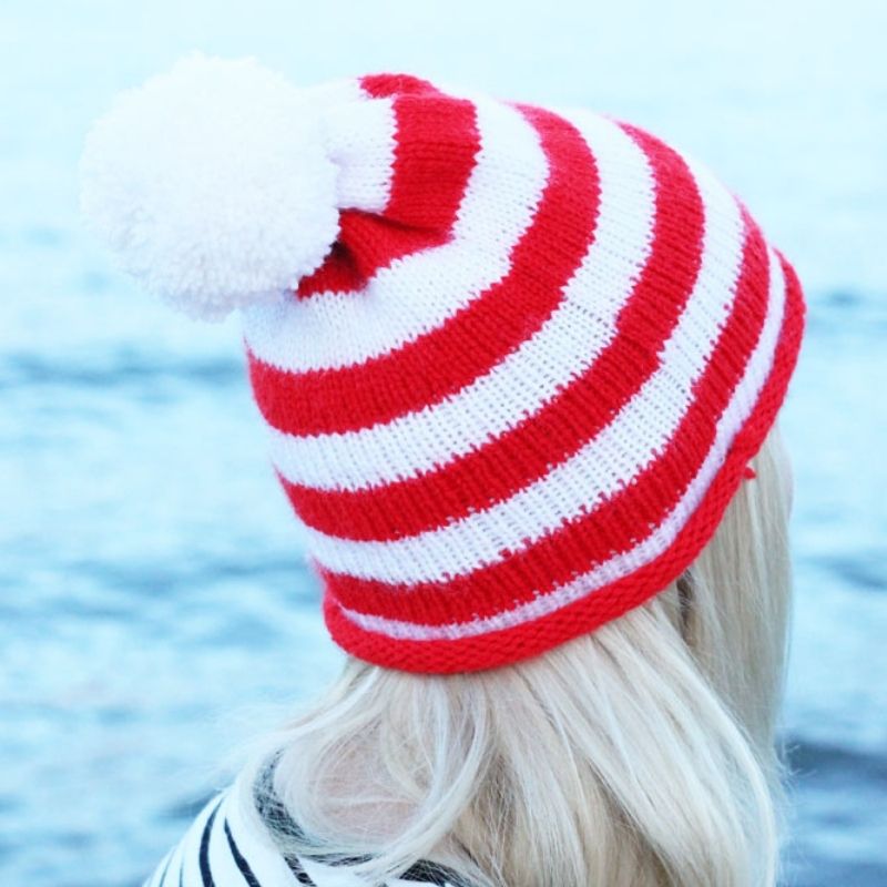 Striped Beanie Hat Knitting Pattern - Handy Little Me Shop