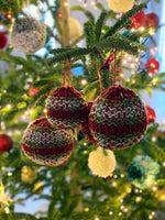 Tartan Christmas decorations on the tree