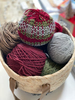 Tartan bauble and yarn