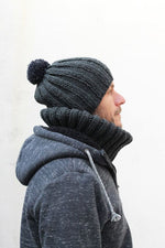 mens knit hat grey