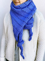 asymmetrical shawl with knotted ends