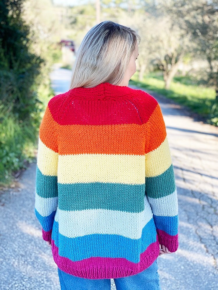 Rainbow Cardigan Knitting Pattern - Handy Little Me Shop