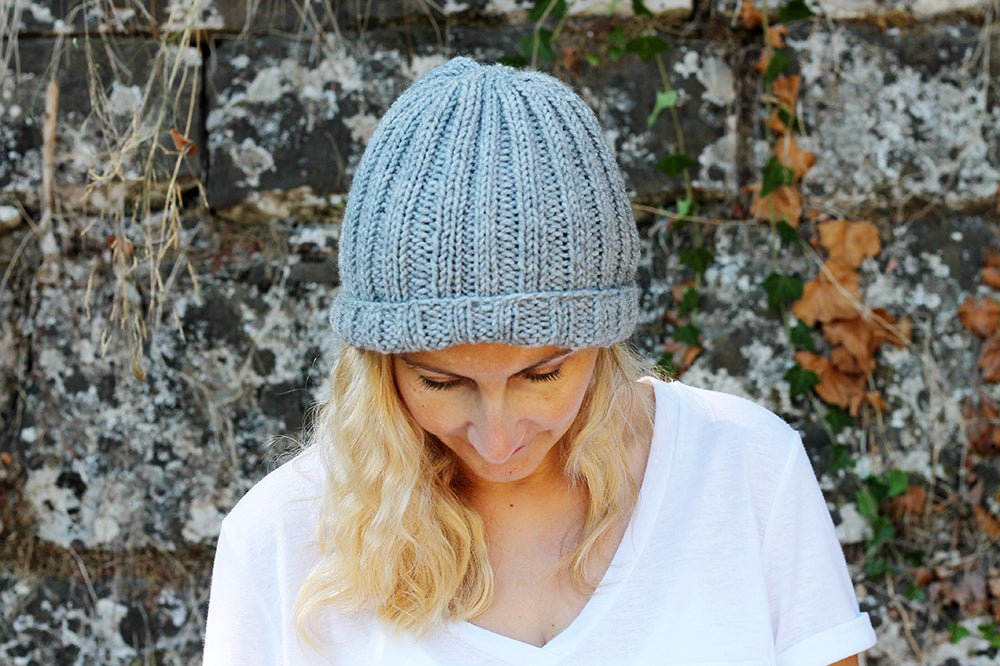 Easy Ribbed Hat Knitting Pattern - Handy Little Me Shop