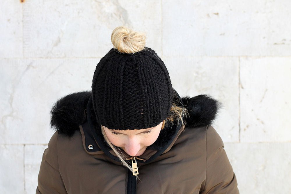 The Messy Bun Hat Knitting Pattern - Handy Little Me Shop