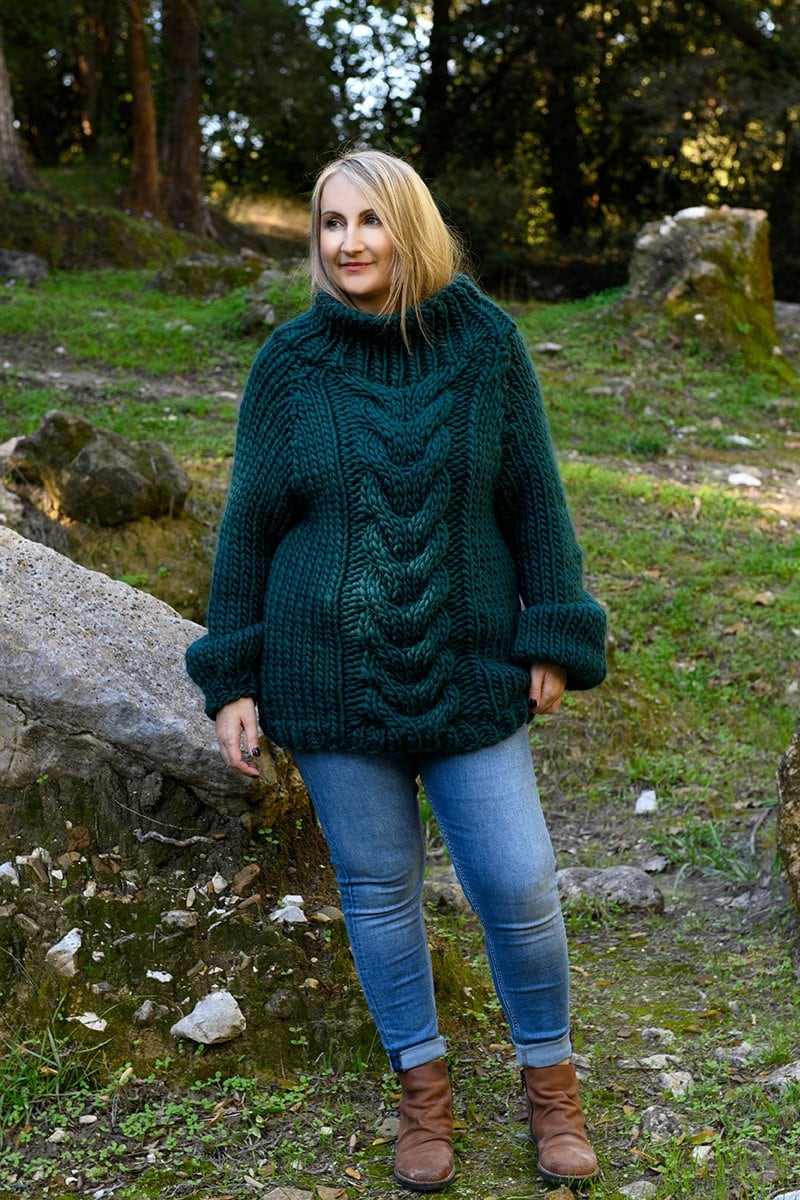 Chunky Cable Knit Sweater Pattern - Handy Little Me Shop