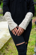 cable knit arm warmers