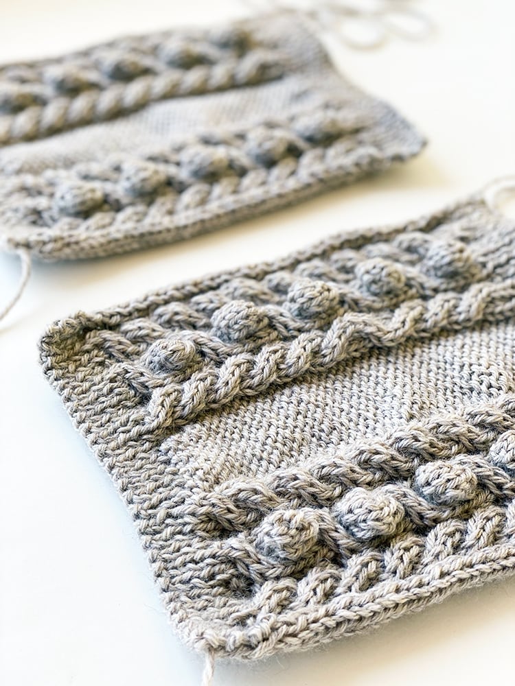 Cable Bobble Fingerless Mittens Pattern - Handy Little Me Shop