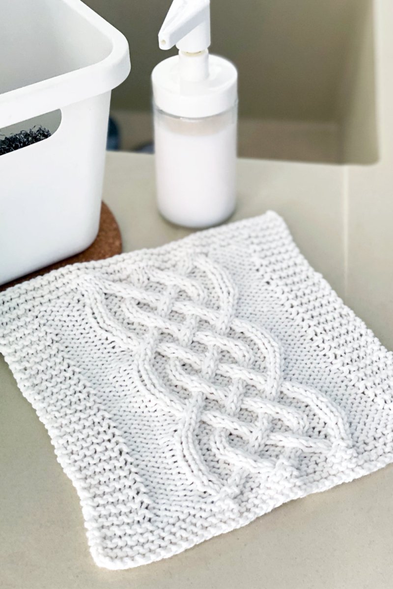 Celtic Cable Dishcloth Knitting Pattern - Handy Little Me Shop