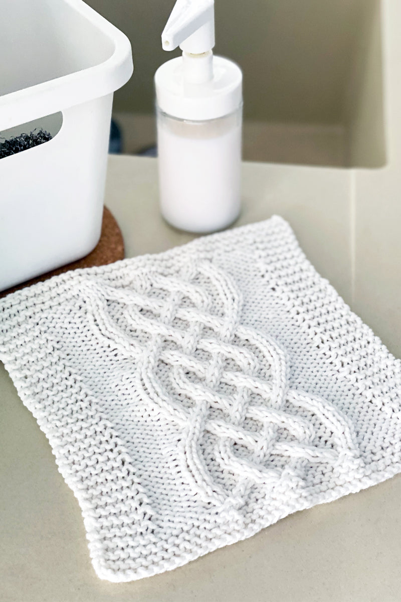 Celtic Cable Dishcloth Knitting Pattern