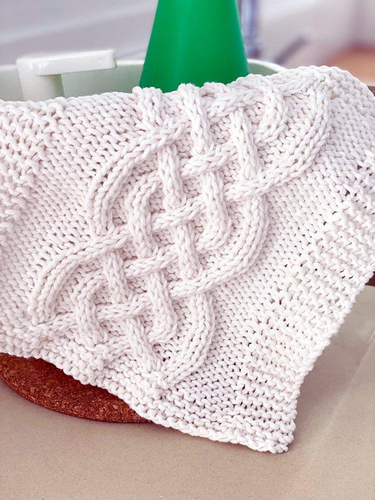 Celtic Cable Dishcloth Knitting Pattern - Handy Little Me Shop